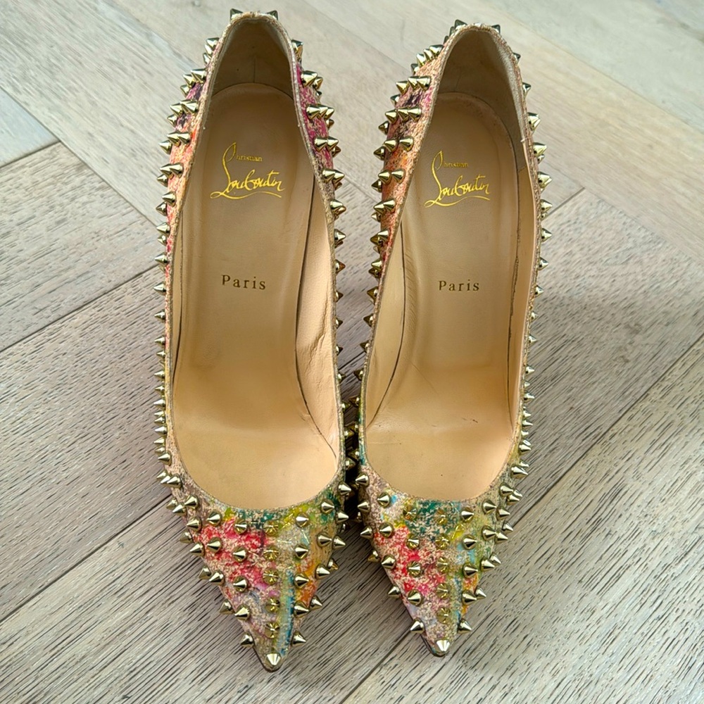Christian Louboutin spikes heels super cool rare limited edition size 40 1/2